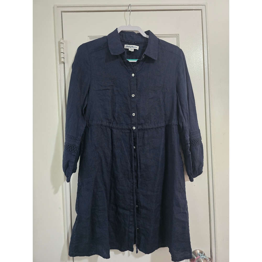 Tommy Bahama linen-blend shirt dress size Small